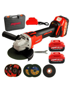 Amoladora Angular Inalámbrica Dogtooth 21V 4.5" con 2 Baterías