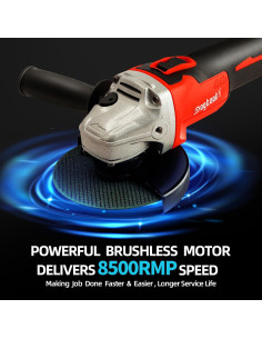 Amoladora Angular Inalámbrica Dogtooth 21V 4.5" con 2 Baterías 2