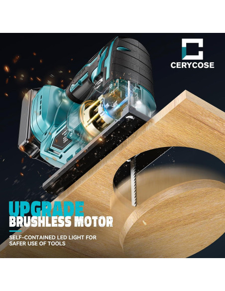 Sierra de calar Cerycose 18V sin cable, motor sin escobillas