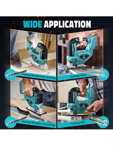 Sierra de calar Cerycose 18V sin cable, motor sin escobillas