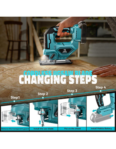 Sierra de calar Cerycose 18V sin cable, motor sin escobillas