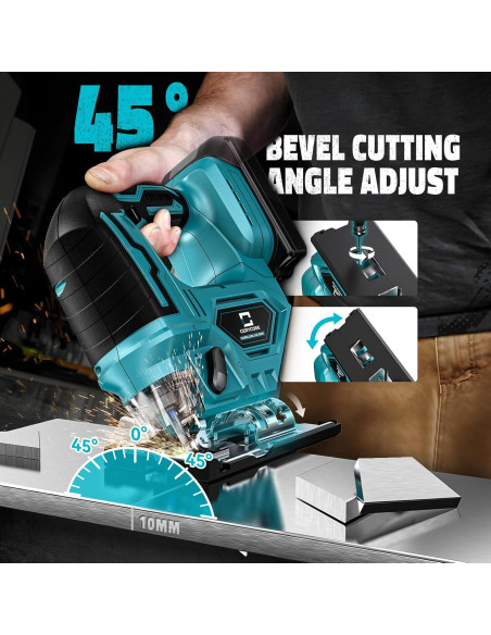 Sierra de calar Cerycose 18V sin cable, motor sin escobillas