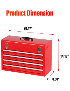 Caja de herramientas TANKSTORM 4 cajones portátil 52 cm 2