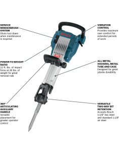 Martillo Neumático BOSCH 11335K y Carro GHT130 15 Amperios 2