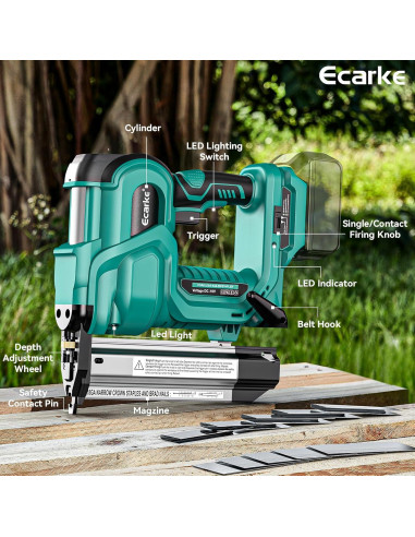 Clavadora de Brad Ecarke 18V 2 en 1 para Makita