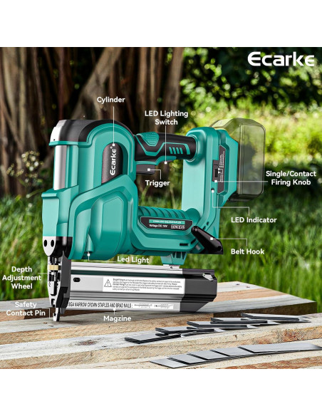 Clavadora de Brad Ecarke 18V 2 en 1 para Makita
