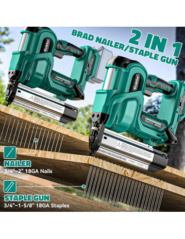 Clavadora de Brad Ecarke 18V 2 en 1 para Makita