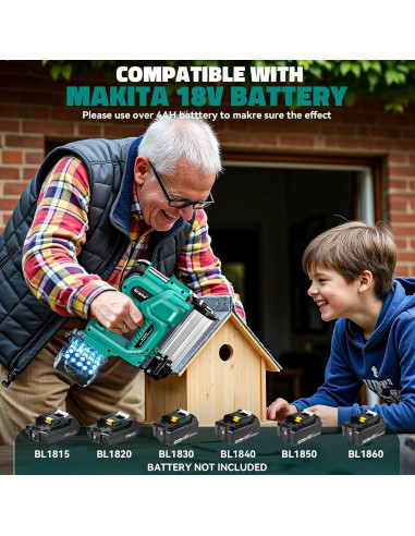 Clavadora de Brad Ecarke 18V 2 en 1 para Makita