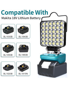 Faro LED Edtran 72W 6800LM para Batería Makita 18V 2