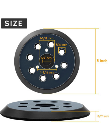 Pad de Lijado 5" H2solution 8 Agujeros Compatible Makita