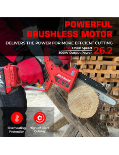 Mini Motosierra Inalámbrica BITOON 800W 2-en-1 6" y 8" 2