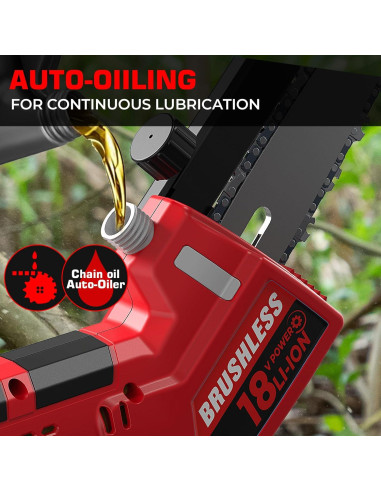 Mini Motosierra Inalámbrica BITOON 800W 2-en-1 6" y 8"