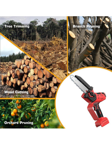 Mini Motosierra Inalámbrica BITOON 800W 2-en-1 6" y 8"