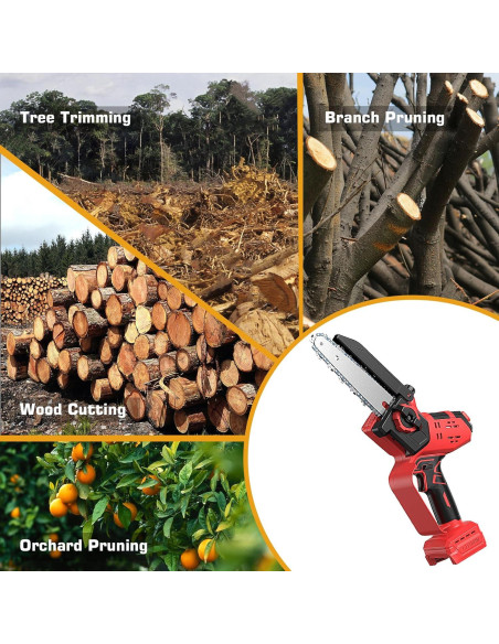 Mini Motosierra Inalámbrica BITOON 800W 2-en-1 6" y 8"