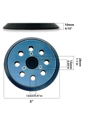 2 PZS Almohadilla Lijadora 5" HVAKHVA Compatible Dewalt/Makita