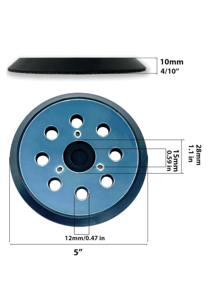 2 PZS Almohadilla Lijadora 5" HVAKHVA Compatible Dewalt/Makita