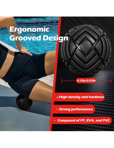 Bola de Masaje Muscular TETOP 8 cm para Liberación Miofascial