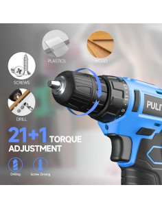 Taladro Inalámbrico PULITUO 12V con Batería y Accesorios 2