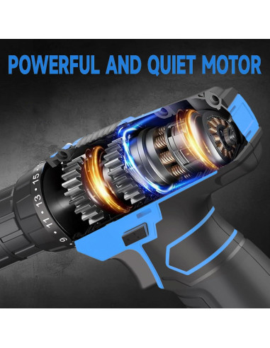 Taladro Inalámbrico PULITUO 12V con Batería y Accesorios