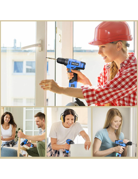 Taladro Inalámbrico PULITUO 12V con Batería y Accesorios