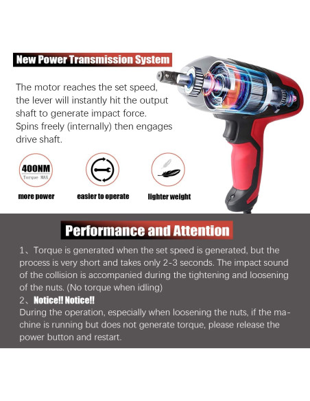 Llave de Impacto Eléctrica GETUHAND 12V 400N.m Portátil