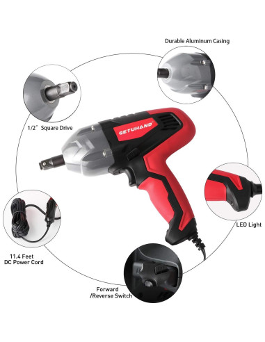 Llave de Impacto Eléctrica GETUHAND 12V 400N.m Portátil