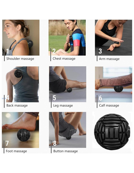 Bola de Masaje Muscular TETOP 8 cm para Liberación Miofascial