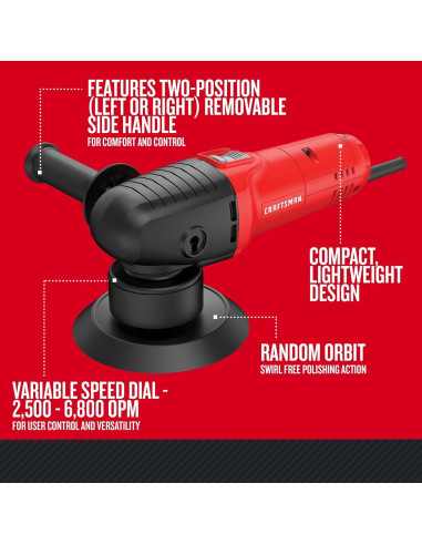 Pulidora CRAFTSMAN 6" Velocidad Variable 4.5A CMEE145