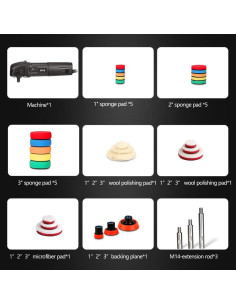 Pulidora Rotativa SPTA Mini 240V con 27 Piezas de Pulido 2