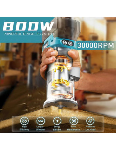 Router Inalámbrico MtiolHig 800W 30,000 RPM para Makita 18V 2