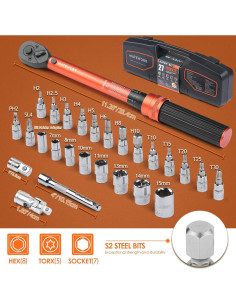 Llave de Torque Matework 1/4'' 27PCS 1-25Nm Alta Precisión 2