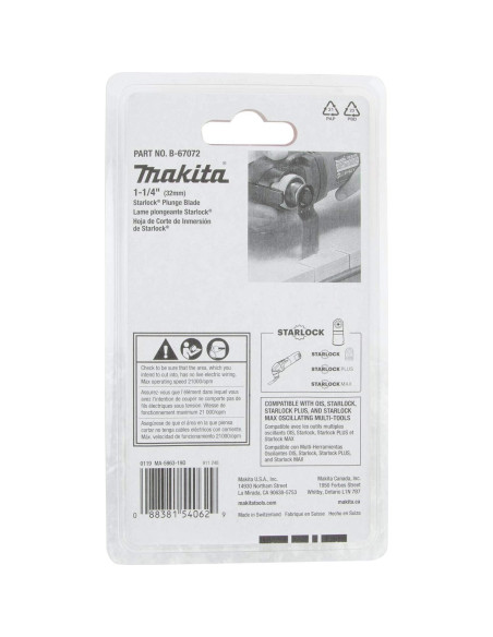 Cuchilla de Inmersión Starlock Makita B-67072 1-1/4" BiM 14TPI