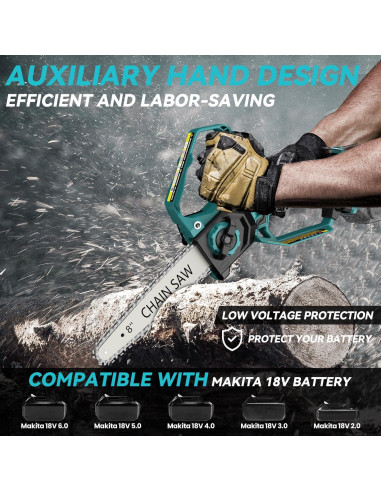 Mini Motosierra Eléctrica DEMIMA 800W 2-en-1 20cm y 15cm