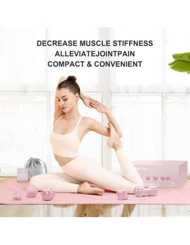 Juego de Pelotas de Masaje Tezewa 5 en 1 para Alivio Muscular