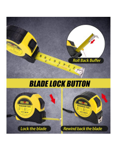 Cinta Métrica DOWELL 4.88m Hoja de Acero con Gancho 2