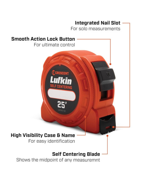 Cinta Métrica Auto-Centrante Lufkin 7.6 m - L625SC-02