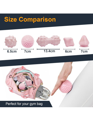 Juego de Pelotas de Masaje Tezewa 5 en 1 para Alivio Muscular