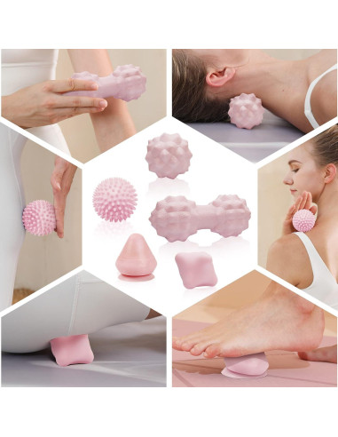 Juego de Pelotas de Masaje Tezewa 5 en 1 para Alivio Muscular