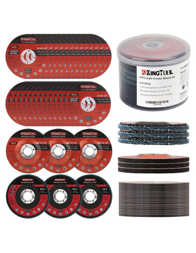 KingTool Juego de Discos de Corte y Desbaste 31 Piezas 115mm