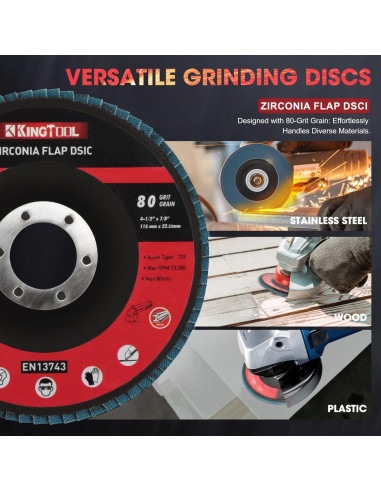 KingTool Juego de Discos de Corte y Desbaste 31 Piezas 115mm