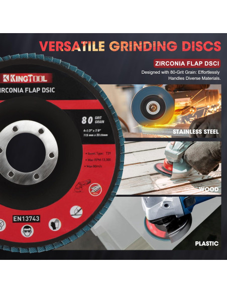 KingTool Juego de Discos de Corte y Desbaste 31 Piezas 115mm