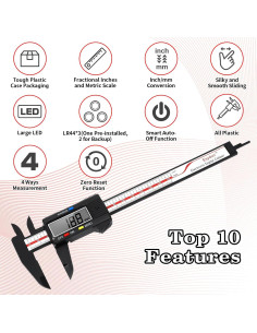 Calibrador Digital Esydon 150 mm con Pantalla LCD y Estuche 2