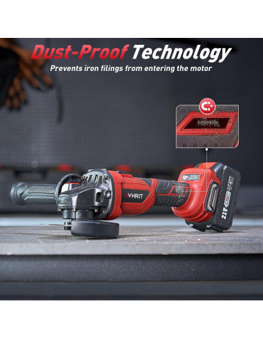 Amoladora Angular Inalámbrica Avhrit 21V 9500 RPM 4-1/2''