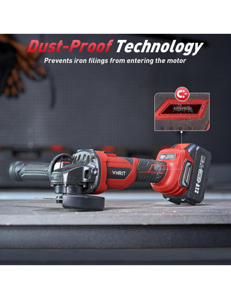 Amoladora Angular Inalámbrica Avhrit 21V 9500 RPM 4-1/2''