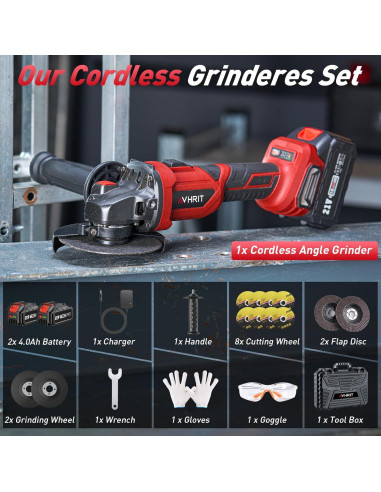 Amoladora Angular Inalámbrica Avhrit 21V 9500 RPM 4-1/2''