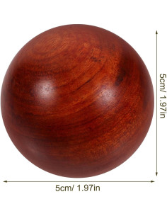 Bolas Chinas Healifty de Madera 5 cm para Ejercicio de Mano 2