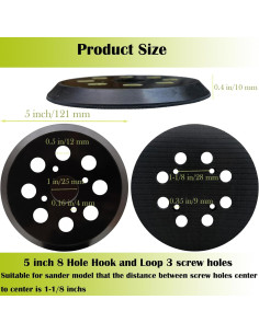 Paquete de 2 almohadillas de lijado Tockrop 12,7 cm 8 agujeros 2