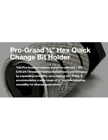 Adaptador Hexagonal 1/4" Pro-Graad para Lijadoras 5/16-24