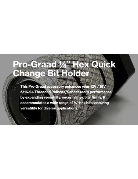 Adaptador Hexagonal 1/4" Pro-Graad para Lijadoras 5/16-24