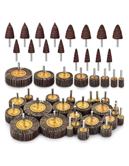 Juego de Ruedas de Lijado 48 Piezas Phntake 80 Granos